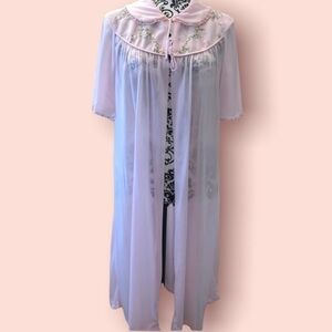 Vintage Sheer, Pink Night Gown